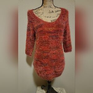 Arden B Multicolor Fuzzy Knit Sweater